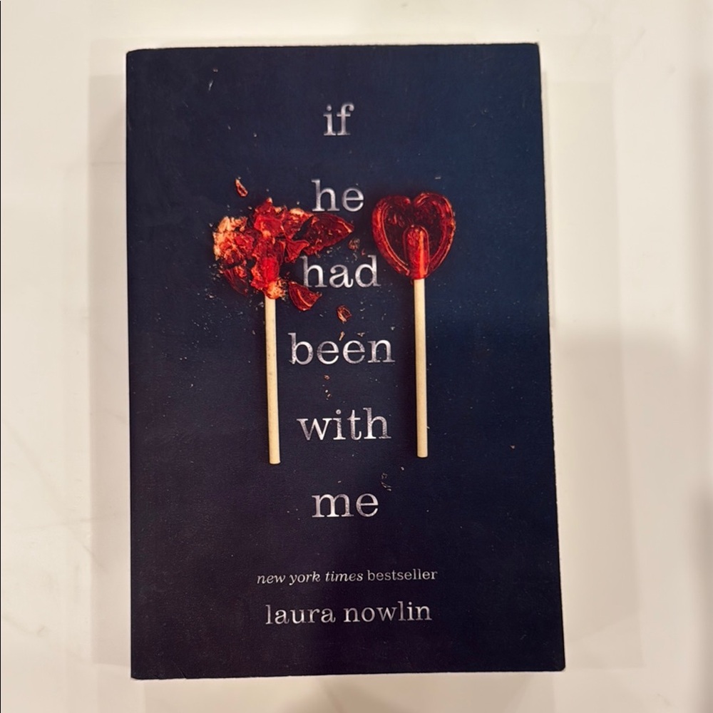 Decorative Book Accent with Red Lollipop Design